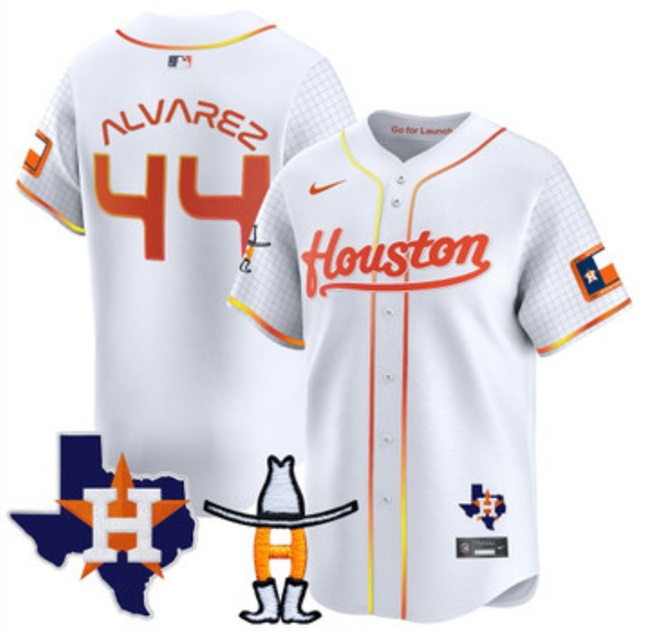 Men's Houston Astros #44 Yordan Alvarez White With Patch Cool Base Stitched Baseball Jersey Men's Houston Astros #44 Yordan Alvarez White With Patch Cool Base Stitched Baseball Jersey